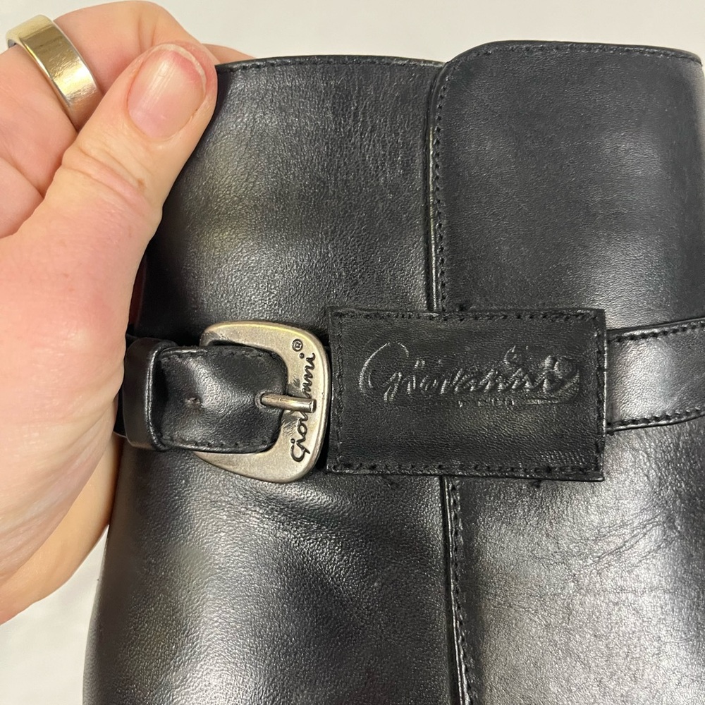 Giovanni Women’s Genuine Leather Black Boots Side Zip Buckle Detail- Size 6.5 - Picture 11 of 11
